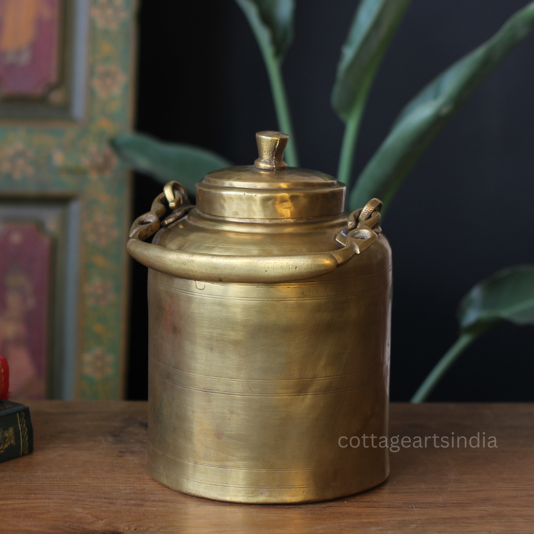 Vintage Brass Rice Storage Box