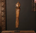 Hand-Carved Tribal Wooden Figurine on Stand