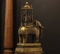 Brass Vintage Elephant With Mahavat