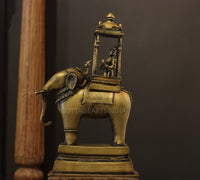 Brass Vintage Elephant With Mahavat