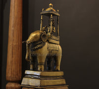 Brass Vintage Elephant With Mahavat