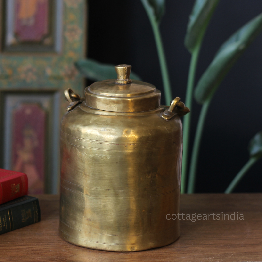 Vintage Brass Rice Storage Box