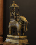 Brass Vintage Elephant With Mahavat