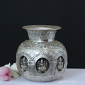 Silver Plated Brass Ashtalakshmi Kalash | Handcrafted Sacred Puja Vessel