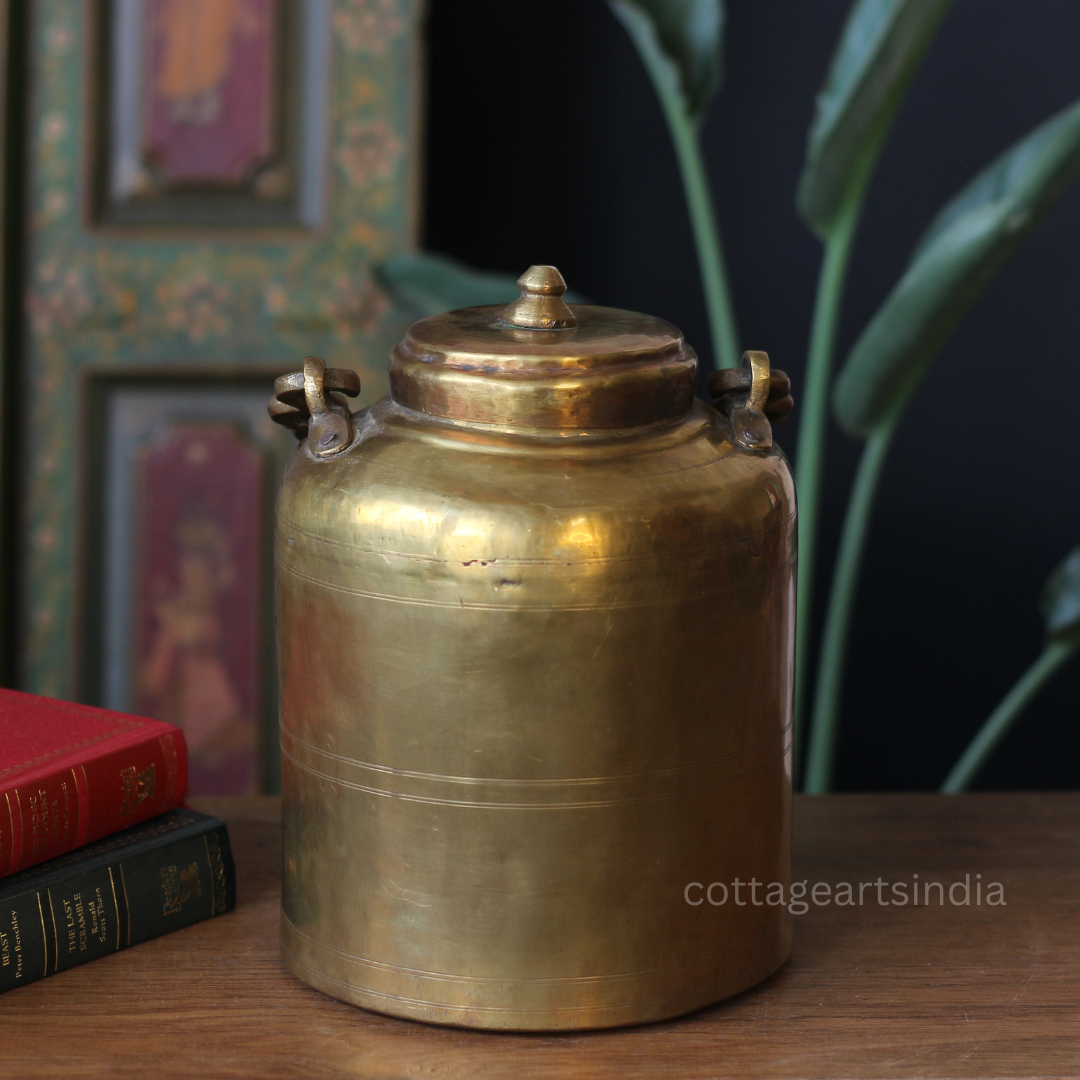 Vintage Brass Rice Storage Box