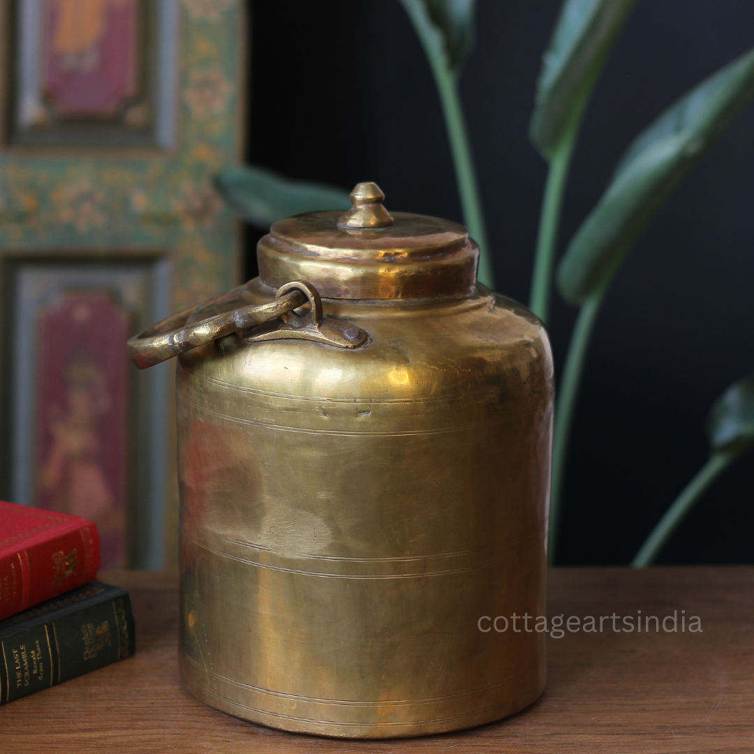 Vintage Brass Rice Storage Box