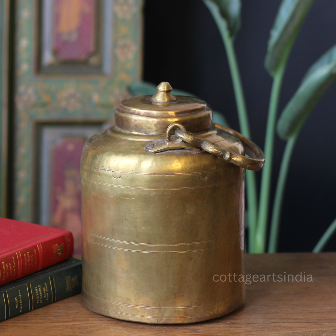Vintage Brass Rice Storage Box