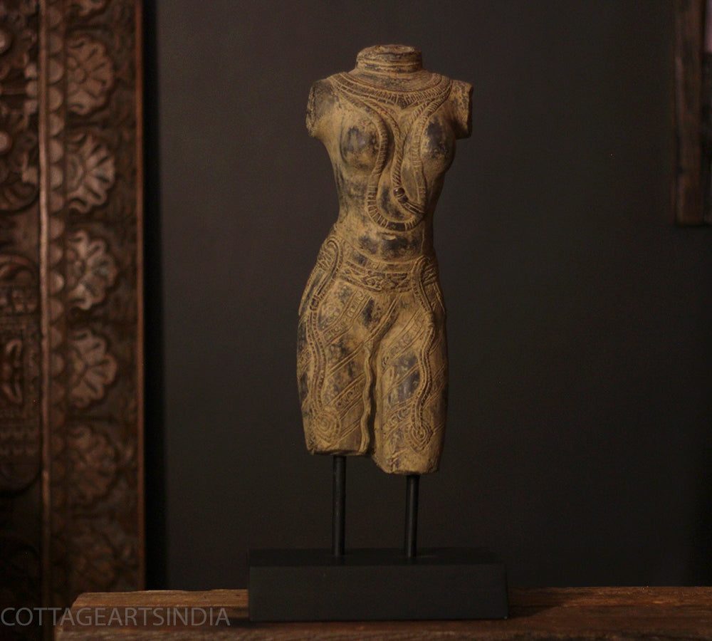 Female Torso Sculpture on Stand
