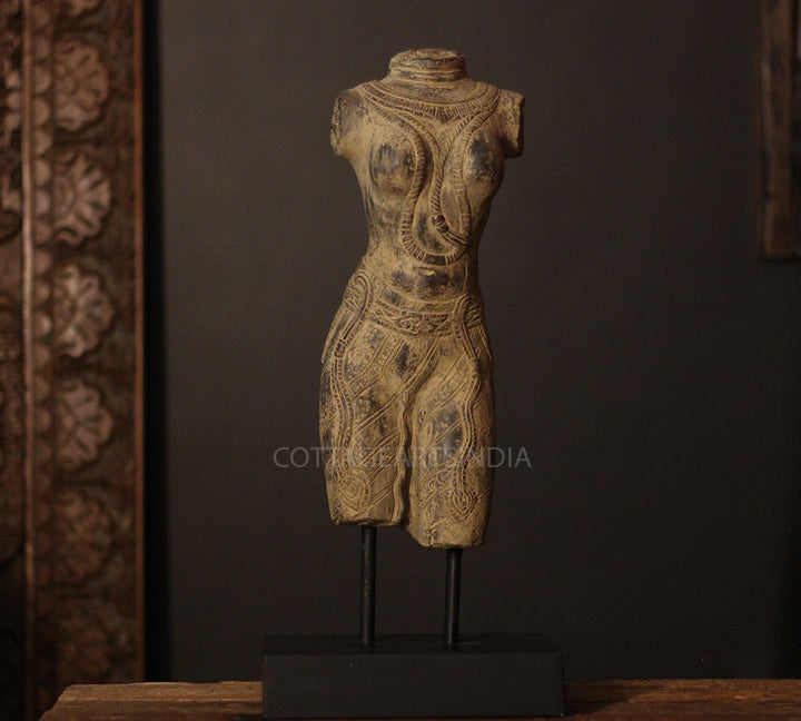 Female Torso Sculpture on Stand