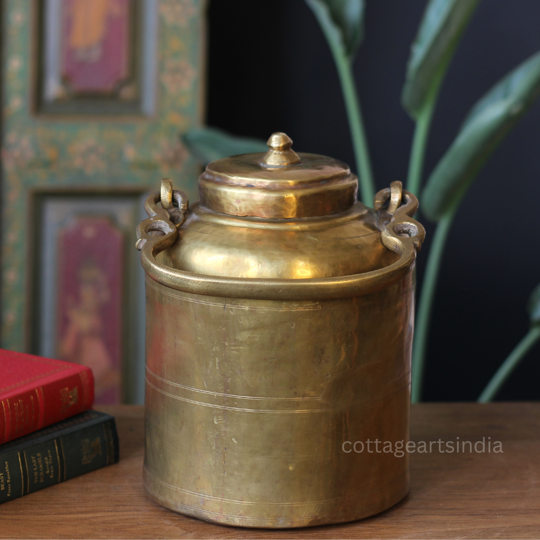 Vintage Brass Rice Storage Box