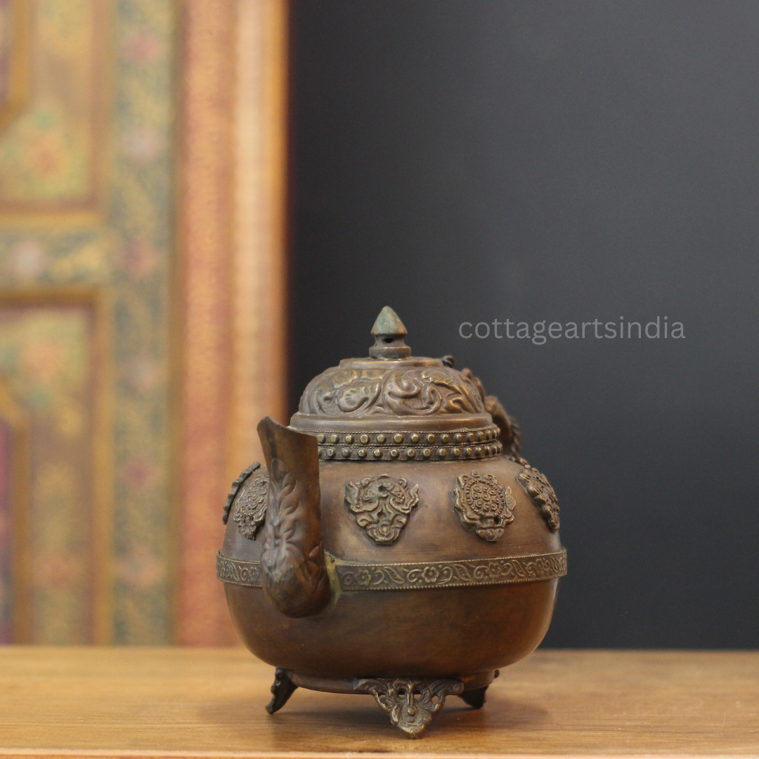 Antique Copper Tibetan Style Teapot | Cottage Arts India