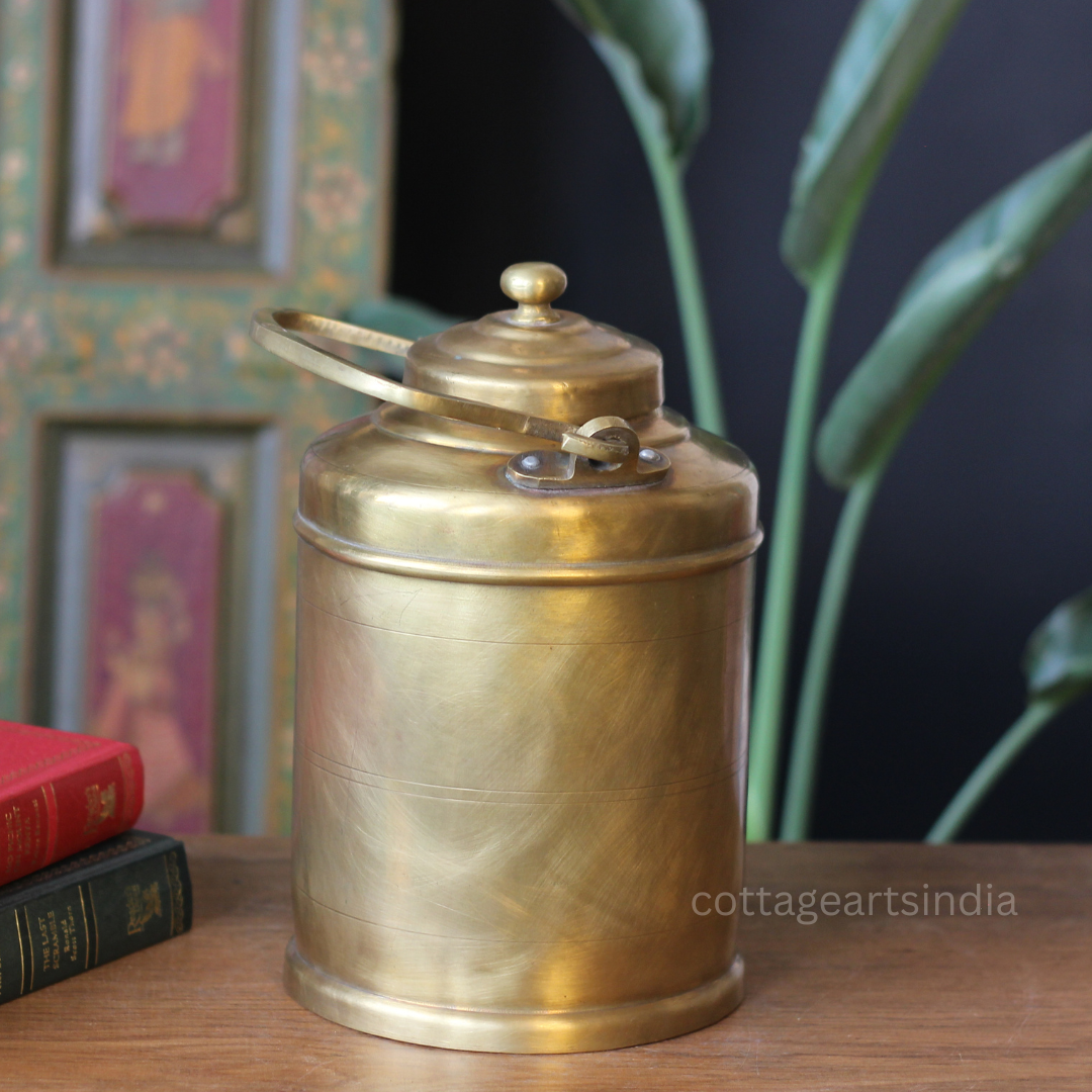 Vintage Brass Rice Storage Box