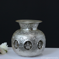 Silver Plated Brass Ashtalakshmi Kalash | Handcrafted Sacred Puja Vessel