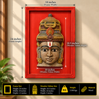 Wooden Vishnu Mask With Wooden Handcrafted Frame