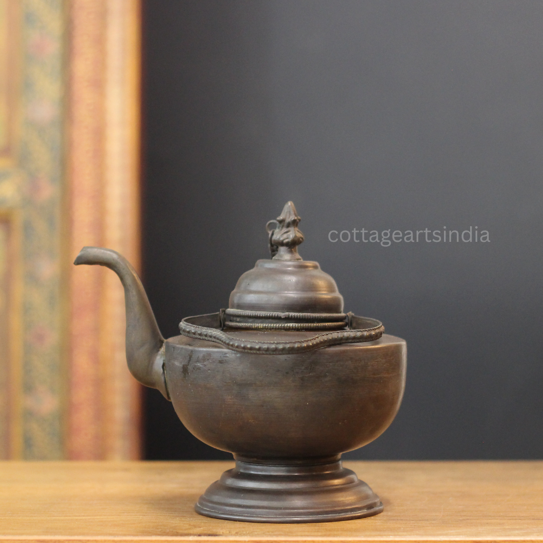 Antique Copper Tibetan Teapot | Handcrafted Table Decor