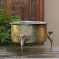 Brass Vintage Carved Planter