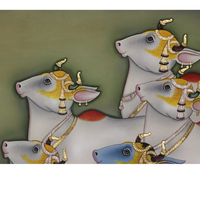 Traditional Pichwai Painting Sacred Cows