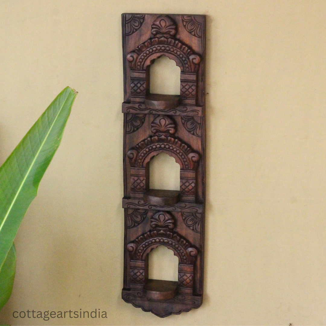 Wooden Jharokha Wall Display – Traditional Indian Craftsmanship
