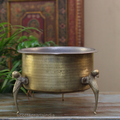 Brass Vintage Carved Planter
