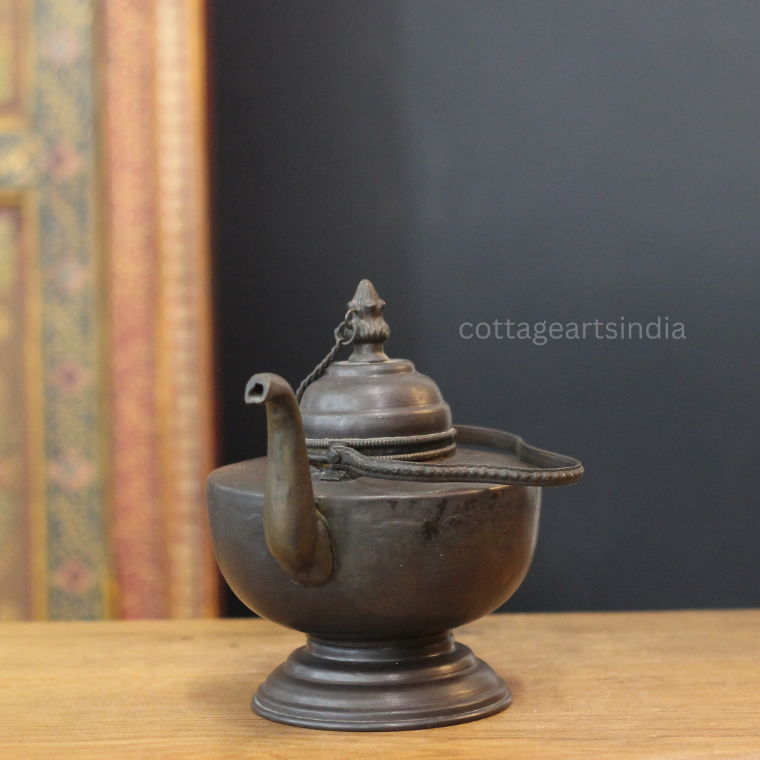 Antique Copper Tibetan Teapot | Handcrafted Table Decor