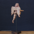 Woodcarved Gandharva Indian Angel Sculpture on Stand- Single