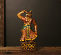 Vintage Handpainted Wooden Dancing Lady Figurine -A Rare Find