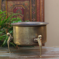 Brass Vintage Carved Planter