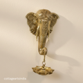 Handcrafted Brass Elephant Wall Hanging with Lotus Diya | Traditional Indian Wall Décor