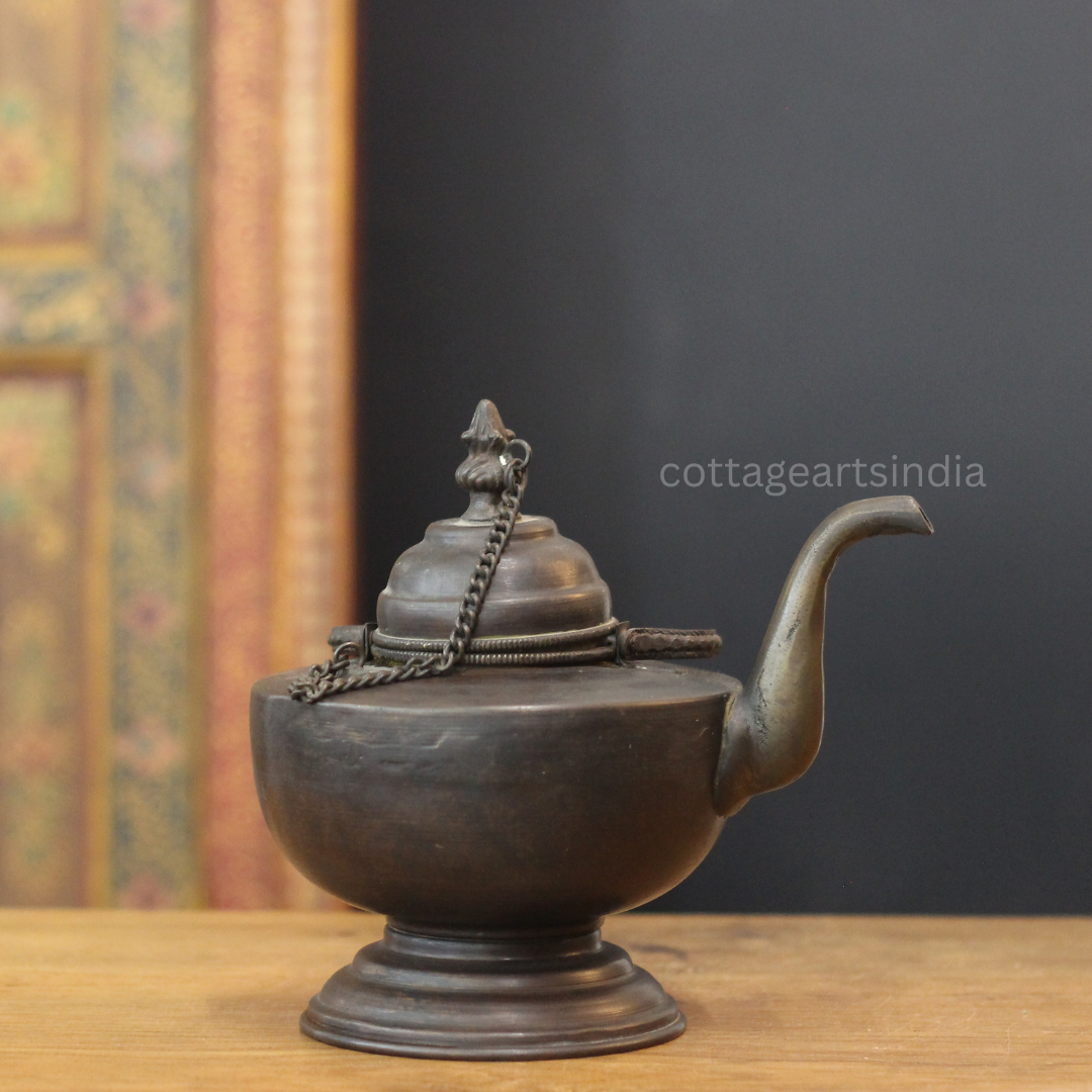 Antique Copper Tibetan Teapot | Handcrafted Table Decor
