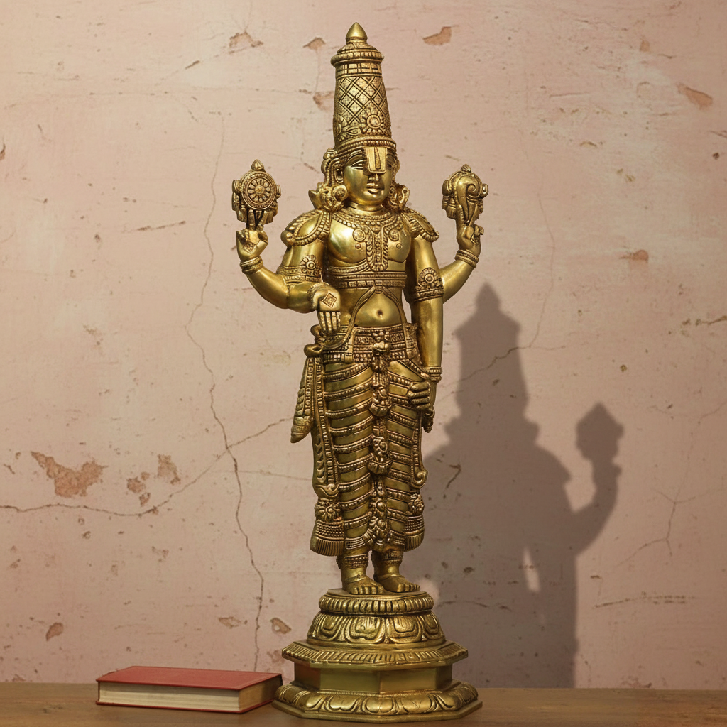 Brass Tirupati Balaji Superfine Carving 34"