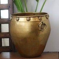 Brass Vintage Carved Planter