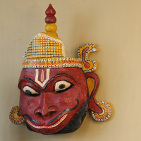 Vintage Odisha Wooden Folk Mask – Traditional Indian Folk Art