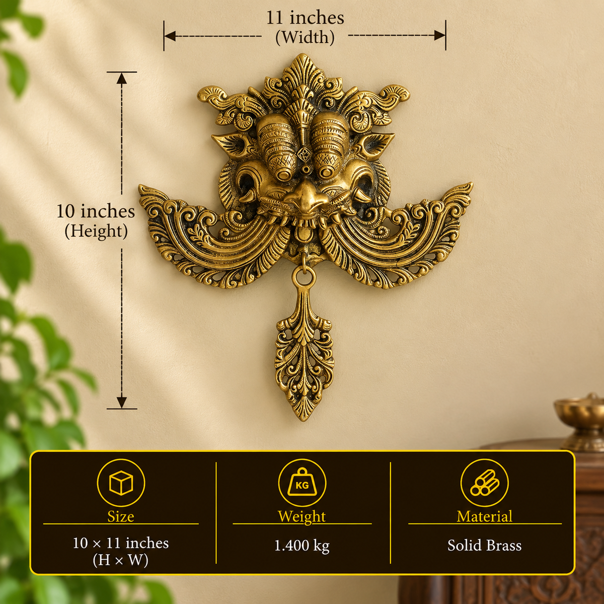 Brass Kirtimukha  Wall Hanging Big