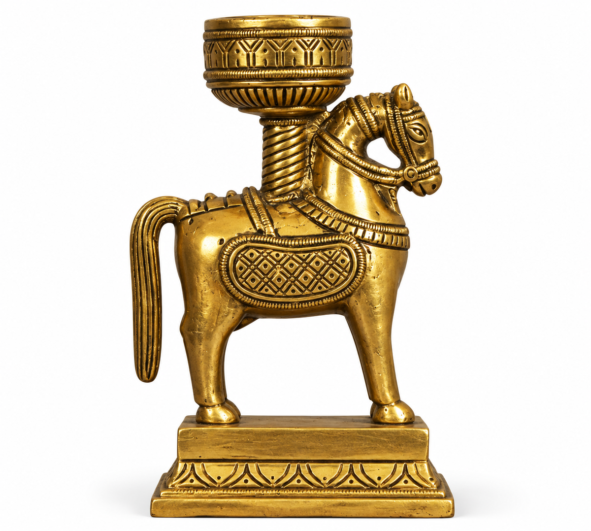 Brass Horse Candle Stand