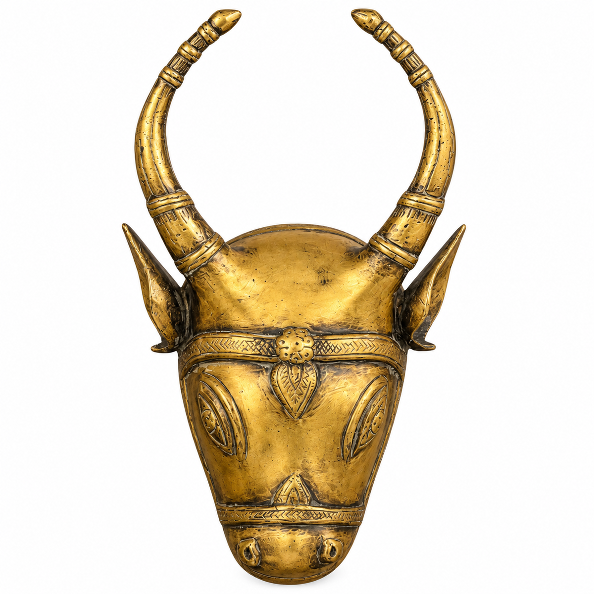 Brass Vintage Finish Cow Mask