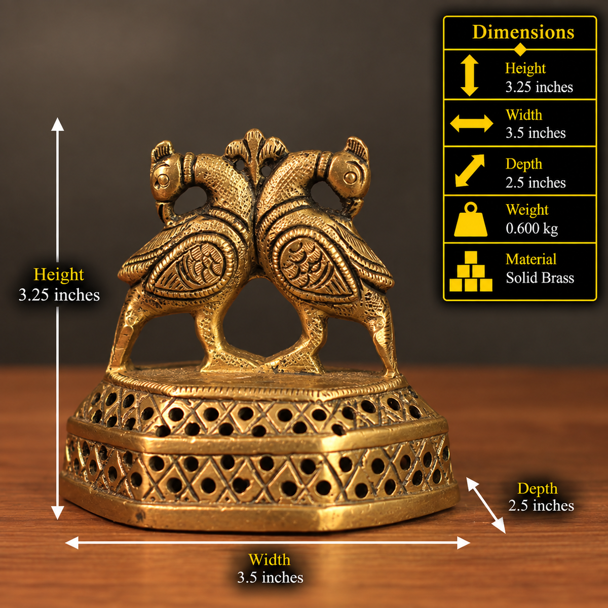 Brass Twin Peacock Foot Massager