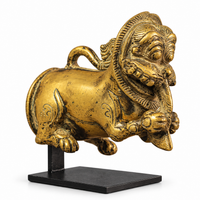 Brass Vintage Finish Palanquin Kirtimukha on Stand