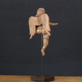 Woodcarved Gandharva Indian Angel Sculpture on Stand- Single