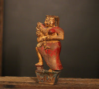 Vintage Handpainted Wooden Mother & Child Figurine -A Rare Find