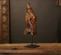 Vintage Handcarved Wooden Horse Sculpture on Stand