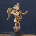 Hand-Carved Wooden Winged Angel Figure | Single