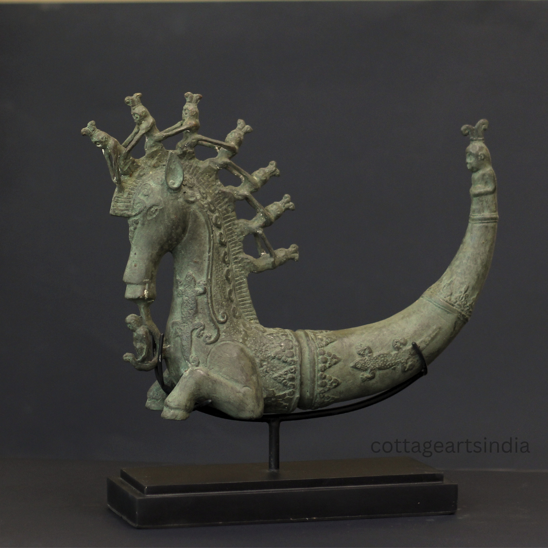 Indonesian Bronze Mythical Creature Sculpture | Tribal Art