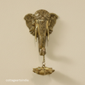 Handcrafted Brass Elephant Wall Hanging with Lotus Diya | Traditional Indian Wall Décor