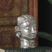 Brass Shiva Mukhlingam Silver Finish
