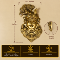 Brass Krishna Mask Wall Hanging