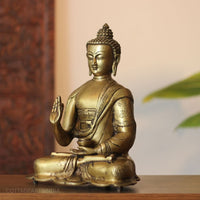 Brass Buddha Statue | Meditation & Blessing Pose Sculpture