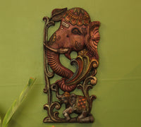 Wooden Elephant Wall Hanging Panel-Pair