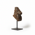 Vintage Handcarved Wooden Horse Head Sculpture on Stand