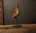 Vintage Handcarved Wooden Horse Head Sculpture on Stand