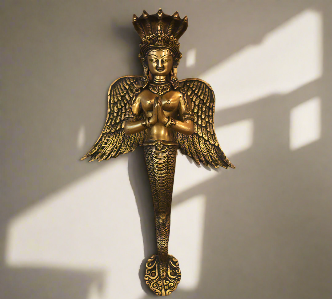 Brass NaagKanya Door Handle 20"